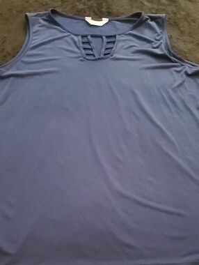 SJS Navy Blue Sleeveless Tank with Ladder Cutout
